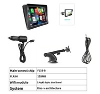 Navigateur GPS PND 7 pouces Écran tactile capacitif IPS CarPlay sans fil BT WiFi FM Carte TF