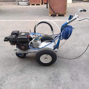 Macchina Traccialinee Stradale a Spinta Manuale Senza Aria per Pavimentazione Monocomponente o Bicomponente, Macchina per Marcatura a Spruzzo a Freddo - Product Image 1