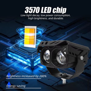 ไฟสปอร์ตไลท์ LED แบบเลนส์คู่ 12-24V สำหรับมอเตอร์ไซค์ กันน้ำ กันฝุ่น ใช้เป็นไฟหน้าเสริมสำหรับรถบรรทุกและมอเตอร์ไซค์ - Product Image 5