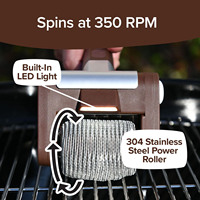 Nettoyeur de barbecue électrique amélioré sans poils | Nettoyeur de barbecue automatique sans fil rechargeable pour barbecue en plein air