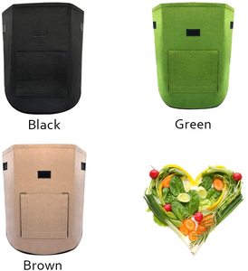 Bac de culture pour pommes de terre, bac de culture, rond <span class=keywords><strong>en</strong></span> tissu, avec poignées et rabat, pot de jardin pour légumes, 3 paquets, 10 gallons - Product Image 4