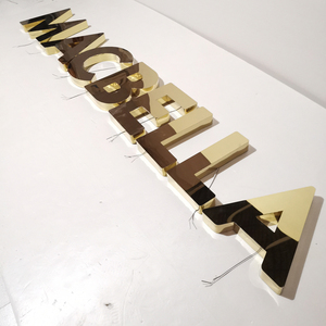 Biển Hiệu Chữ Cái Kênh Có Đèn Nền Bằng Thép Không Gỉ 3D Tự Làm Biển Hiệu Có Đèn Nền Gương Ngoài Trời Biển Hiệu Chữ Vàng Đèn Nền - Product Image 2