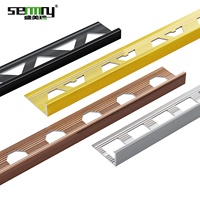 Profilé de bordure en aluminium pour carrelage, bande de bordure murale en L brossée dorée pour la décoration d'hôtels - Vente chaude