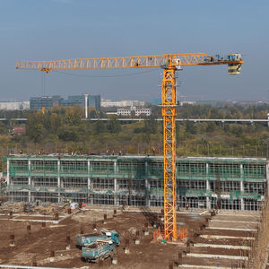 יצרן עגורני הרמה מסוג האמרהד, עגורן מגדל שטוח 10 טון DAHAN בעל יעילות גבוהה, גובה הרמה 200 מטר, עגורן מגדל לבנייה - Product Image 3