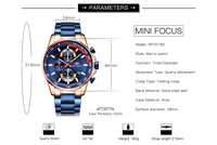 Montre à quartz pour homme MINI FOCUS, bracelet en acier inoxydable, cadran à aiguilles, lumineuse, étanche, best-seller transfrontalier, modèle MF0218G