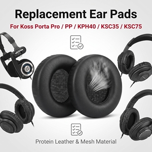 Almohadillas de Repuesto para Auriculares <span class=keywords><strong>Koss</strong></span> Porta Pro PP/KSC35/KSC75/KSC55/KSC50, Almohadillas de Cuero/Tela de Malla - Product Image 1