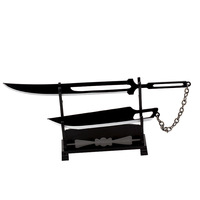 Alliage de zinc tout métal petit jouet épée Bleach Kurosaki Ichigo Zanpakutou Zangetsu Mini Katana