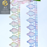 LEIXUSI Ruban de dentelle tulipe couleur macaron de 3 cm, ruban brodé soluble dans l'eau pour Abaya, Kaftan, accessoires pour vêtements d'enfants