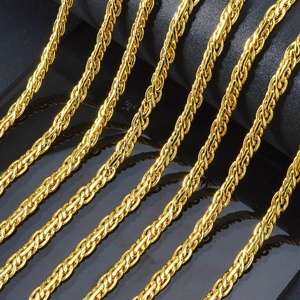 Collier chaîne en cuivre à la mode, Italie, plaqué or 750 18 carats, chaîne à maillons en forme de grains de café pour femmes - Product Image 4