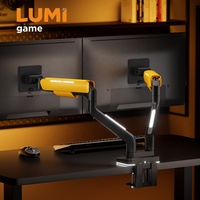 LDT85-C024L Monitor Game 17 "-35" 2-20kg, Monitor Game Ultra lebar, lengan lampu RGB, pegas Gas tugas berat, Monitor lengan dudukan