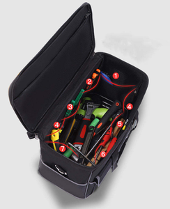 Sac à outils portable en toile Oxford épaisse avec fermeture éclair pour électriciens et charpentiers, idéal pour le rangement et les réparations (vente en gros) - Product Image 4