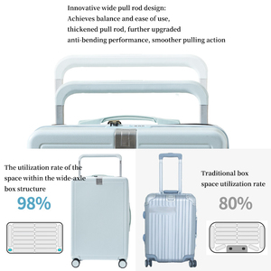 Nouvelle valise de voyage à roulettes premium avec poignée télescopique large, 20/22/24/26 pouces, avec roulettes silencieuses, porte-bouteille, crochet - Product Image 5