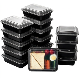 Recipientes para Preparación de Comidas con Tapas, Recipientes de Plástico para Almacenamiento de Alimentos de 32 oz, Loncheras de 1 Compartimento - Product Image 1