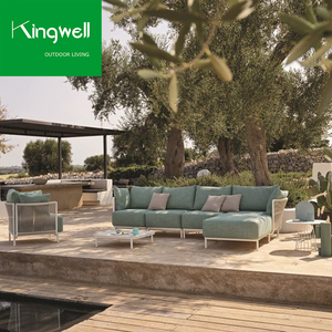 Divano <span class=keywords><strong>da</strong></span> Giardino in Alluminio Moderno di Lusso per Hotel, Resistente Intreccio in Corda, Arredamento <span class=keywords><strong>da</strong></span> <span class=keywords><strong>Esterno</strong></span> per Patio e Soggiorno, Direttamente dalla Fabbrica - Product Image 1