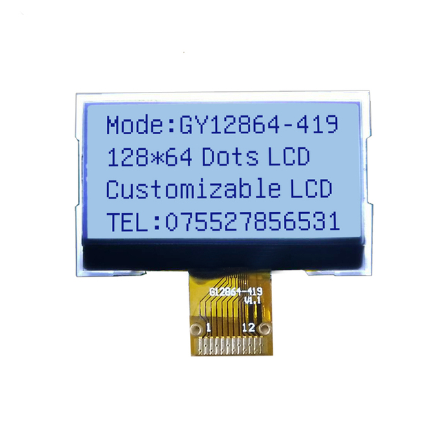 Factory Cheapest Monochrome 128x64 FSTN White Backlight SPI Display 12 PIN FPC COG 128*64 Graphic LCD
