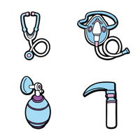 Broche en alliage de zinc, émail imitation, thème Stéthoscope de la série médicale de dessins animés, accessoire vestimentaire, effet goutte d'huile