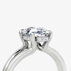 Bague de fiançailles romantique en argent avec halo caché en moissanite et diamant, bijoux élégants pour femme, cadeau de mariage ou de demande en mariage - Product Image 6