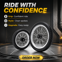 Nouvelles roues de rue à rayons chromés Supermoto 17/14 pouces pour moto électrique tout-terrain Yozma/Tuttio/EM5/HeyBike