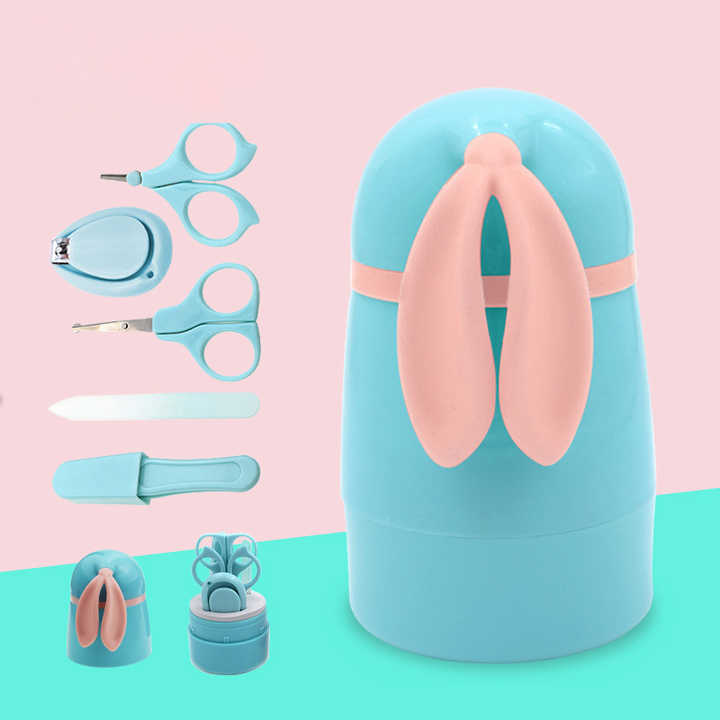 Online Hot Cartoon Rabbit 5pcs Kids Nail Clipper Pedicure Kit Perfect Manicure Set Stainless Steel Material