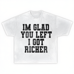 T-shirt con grafica 'I'm Glad You Left' in scatola, Oversize, Stile Streetwear Y2K, Divertente Regalo di Natale - Product Image 2