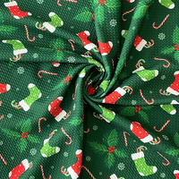 Chaussettes vertes de Noël imprimées numériquement personnalisées 95% polyester 5% élasthanne vente en gros de tissu tricoté extensible Liverpool Bullet