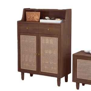 Mueble Zapatero para Hogar y Entrada con Gran Capacidad, Construcción de Madera Maciza y Ratán, Integración Sencilla - Product Image 6