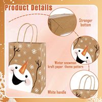 Boutique de Noël personnalisée Sacs en papier kraft recyclables écologiques Poignées torsadées pour l'emballage de bougies Vacances de Noël