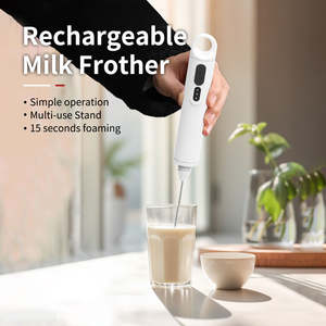 Espumador de leche eléctrico de <span class=keywords><strong>mano</strong></span> para regalos de Navidad, tres velocidades, 15 segundos para espuma de leche, fácil de limpiar para restaurantes y cocinas - Product Image 6
