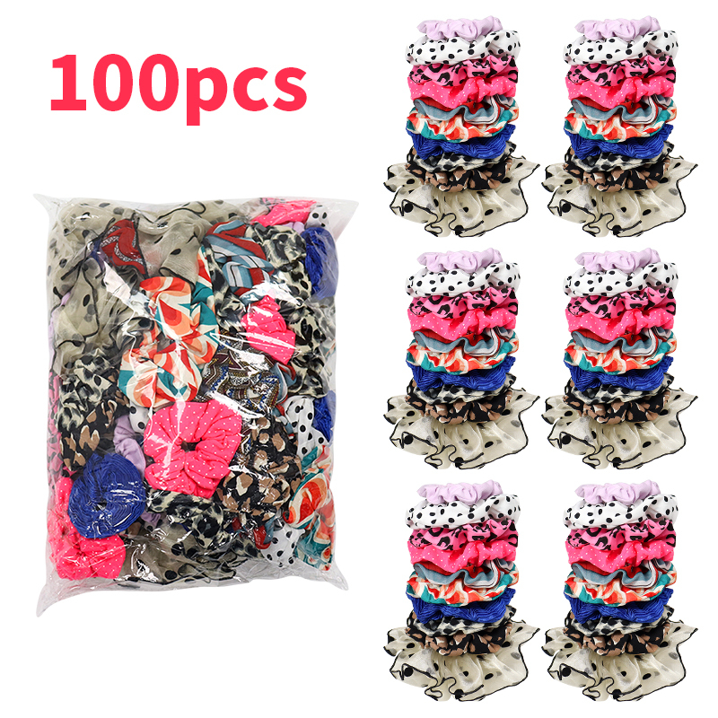 Wholesale Custom Satin Fabric Scrunchies Large