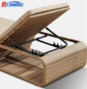 أثاث حمام سباحة للفنادق ، أثاث من الخوص البلاستيكي للاسترخاء مع وسادة ، كرسي صالة الشاطئ ، الروطان ، حديقة خارجية حديثة - Product Image 6