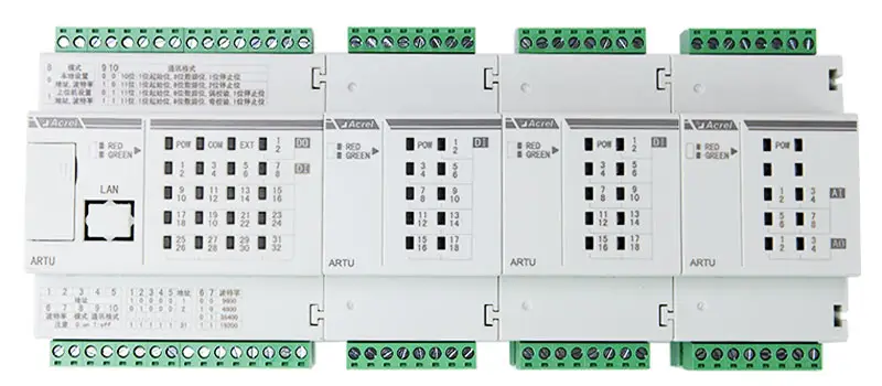 ARTU100 DI DO AI AO อุปกรณ์ควบคุมการตรวจสอบสัญญาณ RS485 CE Modbus-rtu Modbus-TCP จอแสดงผล LED