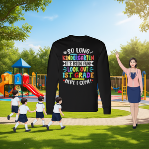 T-shirt a maniche lunghe per bambini dell'asilo, unisex, girocollo, con stampa digitale, per il ritorno a scuola, laurea - Product Image 3