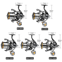 Moulinet spinning TUOLI, rapport de transmission 4.7:1, capacité de frein maximale 18 kg, 7 roulements à billes, bobine entièrement métallique, résistant à l'eau salée, pour rivières, lacs et eaux courantes.