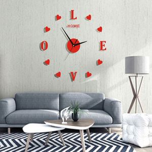 3D Frameless <b>Wall</b> Clock Creative Heart Silence Digital Clock DIY Acrylic <b>Mirror</b> <b>Wall</b> Stickers for Home Office Decor - Product Image 6