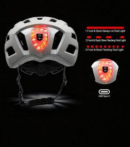 หมวกกันน็อคอัจฉริยะมาใหม่พร้อมไฟ LED และกล้องในตัวสำหรับผู้ใหญ่หมวกกันน็อคจักรยานขี่กลางคืนปลอดภัยสำหรับขี่จักรยาน - Product Image 2