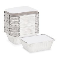 Plateau de restauration rapide jetable léger Conteneurs en papier d'aluminium Distribution rapide de la chaleur Cuisson Plateaux en papier d'aluminium Casserole rectangulaire