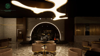 Comptoir de buffet sur mesure pour restaurant, design avec éclairage LED pour projets d'aménagement intérieur d'hôtels, restaurants et pubs