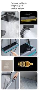 EIOIOL Système LED pour salle de bains Bain et robinets <span class=keywords><strong>Smart</strong></span> Rain Ducha Douches modernes Clé de piano Tête thermostatique Ensemble de douche de luxe - Product Image 5