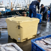 Glacière isotherme robuste 660L en LLDPE rotomoulé, double paroi, grande capacité, conservation de la glace pendant 5 jours, qualité alimentaire