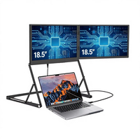 Moniteur portable double 15,6'' IPS FHD 1080P, prise USB C, montage VESA, léger, compatible avec les ordinateurs portables Windows, Mac, Android