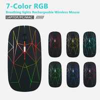 Souris sans fil rechargeable avec rétroéclairage LED Mackbook USB C 2.4G avec récepteur USB et Type C 2 en 1