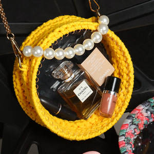 Kit de Matériaux DIY <span class=keywords><strong>HyunA</strong></span> pour Sac Tricoté : Pelote de Fil Épais, Bande de Tissu, Chenille Blanchie, Polyester à Torsion Normale, Transparent - Product Image 3