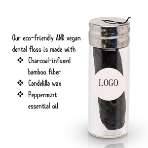 <span class=keywords><strong>Filo</strong></span> <span class=keywords><strong>Interdentale</strong></span> Naturale Vegano al Carbone di Bambù in Barattolo di Vetro Ricaricabile - Product Image 2