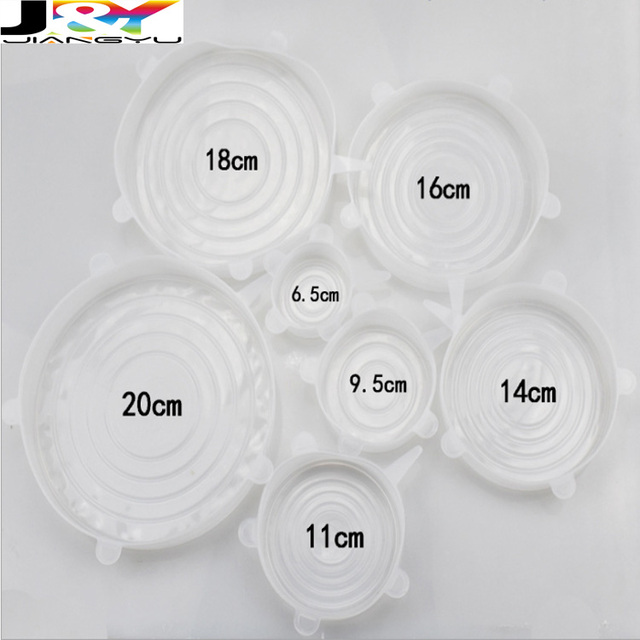 Silicone Stretch Lid Flexible Seal Covers Wrap Reusable and Expandable 7 Pack Various Size With Large XL and Small