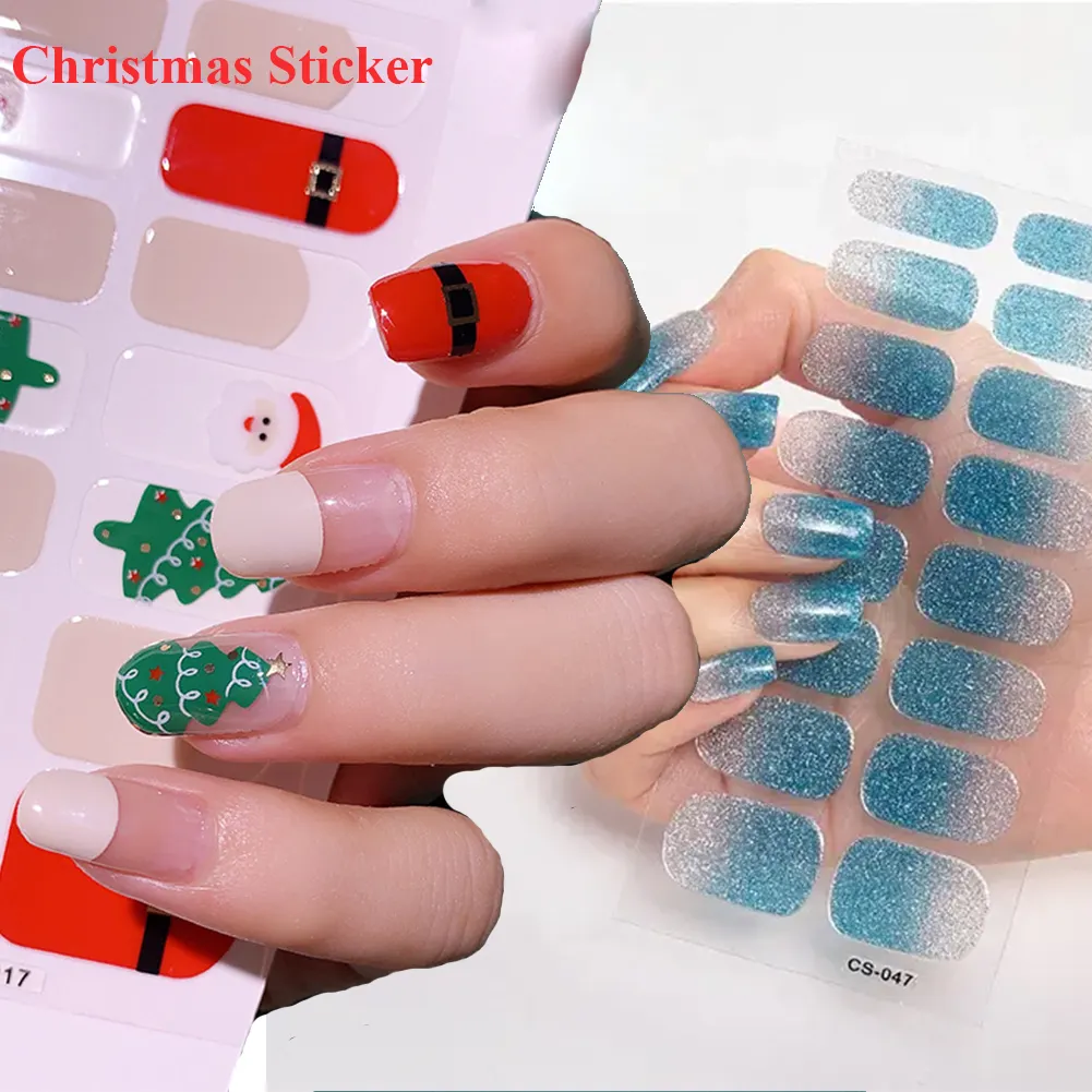 GREENKEM 2022 Wholesale semi-durci Gel Nail strip stickers Non-Toxic Long Lasting semi-durci Gel Nail wraps