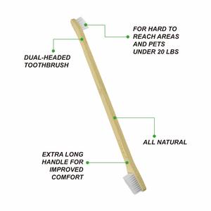 Escova de dentes para cachorro, escova de dentes dupla face com cerda macia, para cães e gatpersonalizados, de bambu natural, eco amigável - Product Image 3