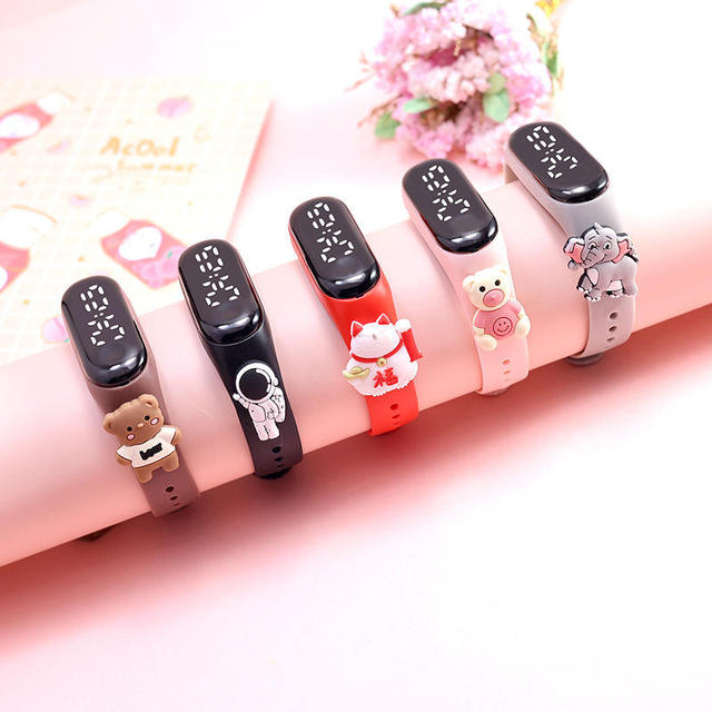 Customize Logo Cute Cartoon Kids Watches LED Touch Waterproof Bracelet Boys Girls Led Digital Watches