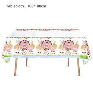 Venta caliente nueva <span class=keywords><strong>granja</strong></span> Rosa mascota tema Fiesta decoración conjuntos suministros kits desechables para fiesta de cumpleaños - Product Image 4