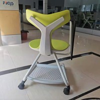 Chaise d'entraînement pliable mobile avec tablette pour ordinateur, chute en spirale imitant le design de la queue de poisson, chaise pivotante