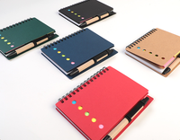Benutzer definiertes Logo Mini A6 Notebook mit Haft notizen und Stift Kraft papier abdeckung Spiral gebunden
